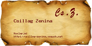 Csillag Zenina névjegykártya
